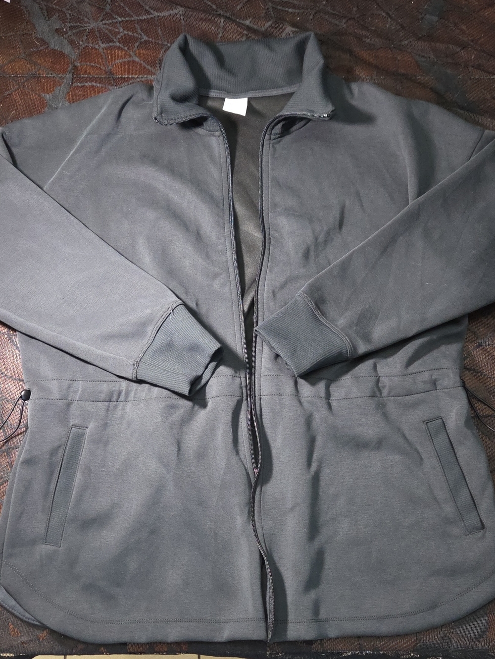 All In Motion Women's Airy Sleek Long Full Zip Collared Jacket - Black XXL